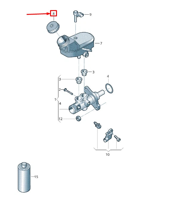 NEW AUDI A1 8X BRAKE FLUID RESERVOIR CAP RHD 2H0611349B ORIGINAL