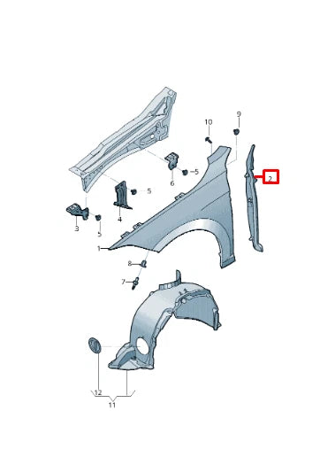 NEW VOLKSWAGEN JETTA MK7 FRONT RIGHT WING PLASTIC COVER 17A821112B