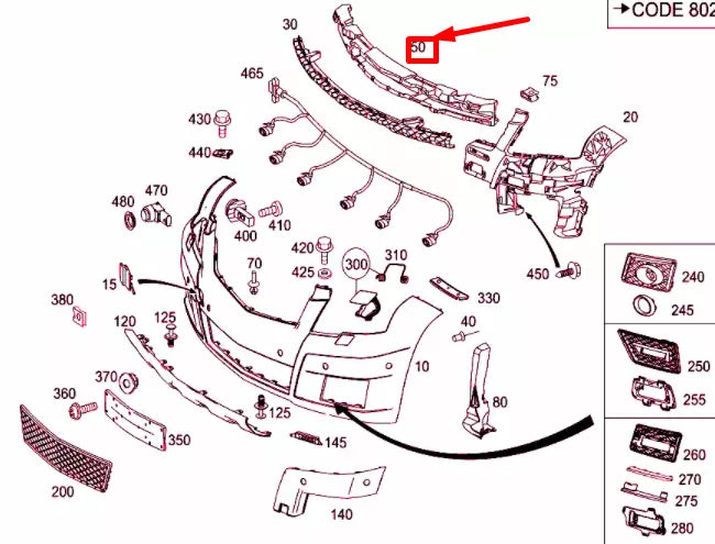 NEW MERCEDES-BENZ GLK X204 FRONT BUMPER IMPACT ABSORBER A2048851537 ORIGINAL