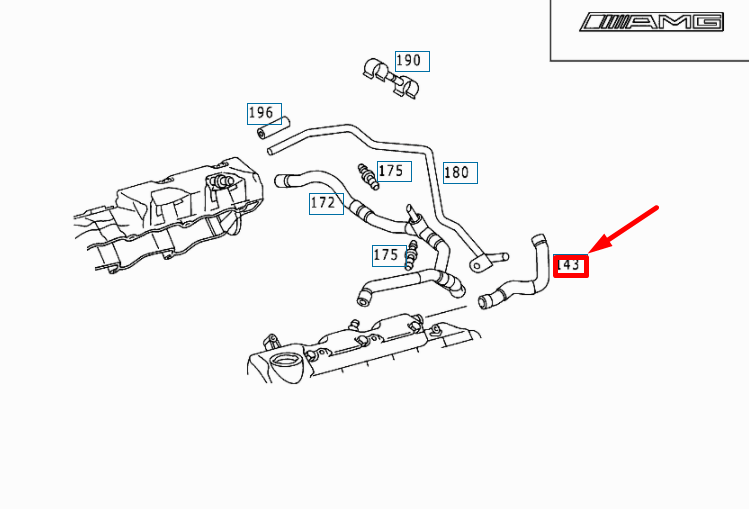 NEW MERCEDES-BENZ ML W163 CRANKCASE BREATHER HOSE A1120181882 ORIGINAL
