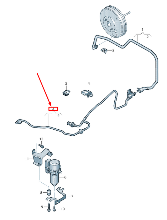 new vw t-cross c1 vacuum hose with non-return valve 2q0612041aj original