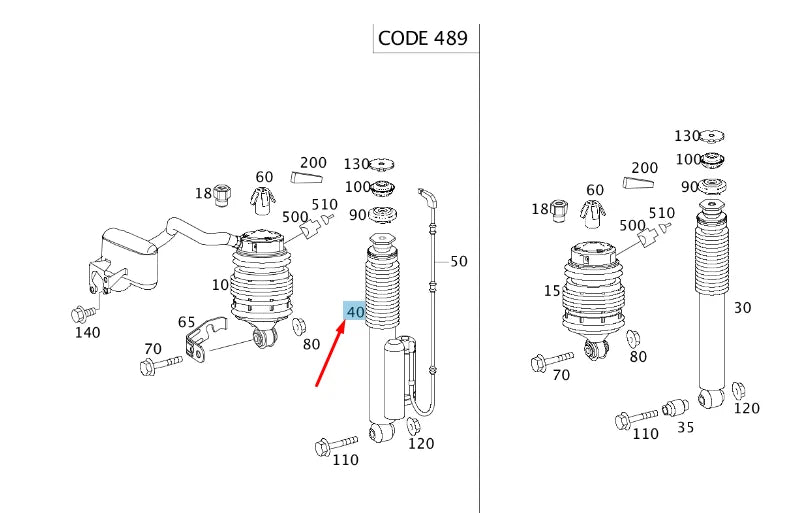 NEW MERCEDES-BENZ E W211 REAR RIGHT SHOCK ABSORBER A2113267000 ORIGINAL