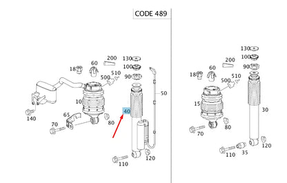 NEW MERCEDES-BENZ E W211 REAR RIGHT SHOCK ABSORBER A2113267000 ORIGINAL