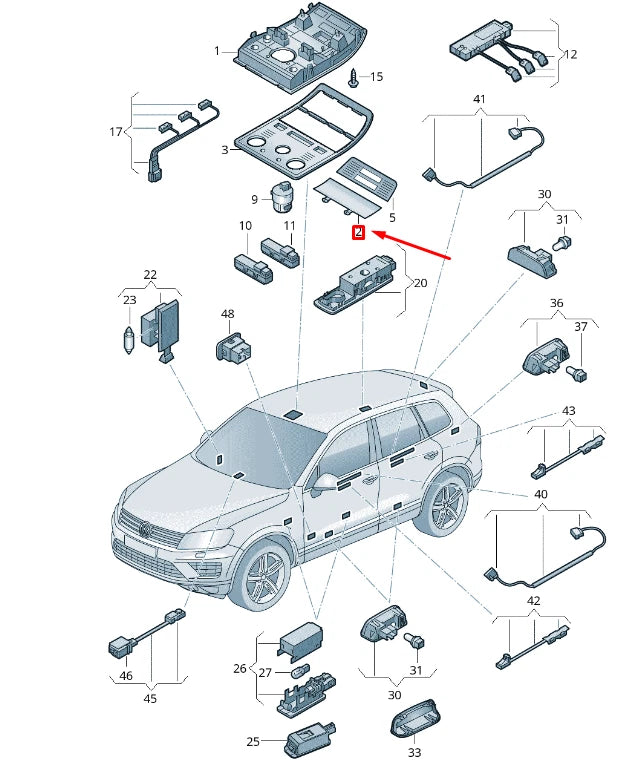 NEW VW TOUAREG 7P MK2 DOME LIGHT DIFFUSOR LENS 7P6947125BPA2