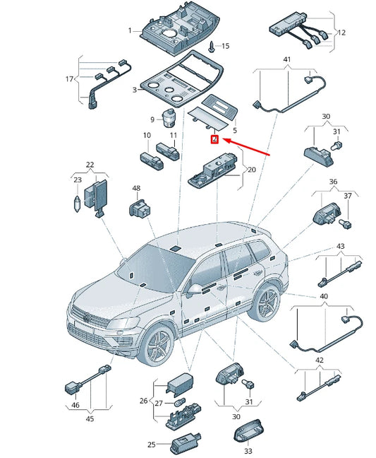 NEW VW TOUAREG 7P MK2 DOME LIGHT DIFFUSOR LENS 7P6947125BPA2