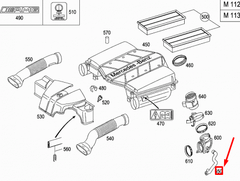 NEW MERCEDES-BENZ C W203 ENGINE CRANKCASE BREATHER HOSE A1120180682 ORIGINAL