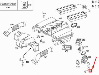 NEW MERCEDES-BENZ C W203 ENGINE CRANKCASE BREATHER HOSE A1120180682 ORIGINAL