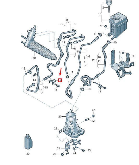 NEW VW TOUAREG 7P MK2 STEERING EXTENDIBLE HOSE HOLDER 7P0422921