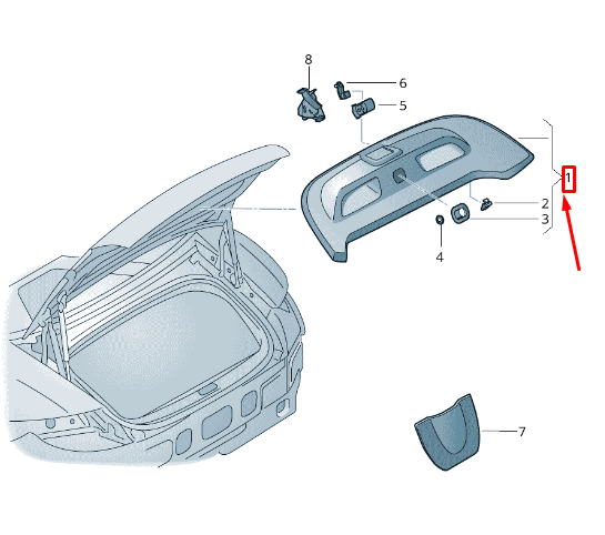 new audi tt fv rear lid trim panel 8s7867979a 4pk 8s7867979a4pk original