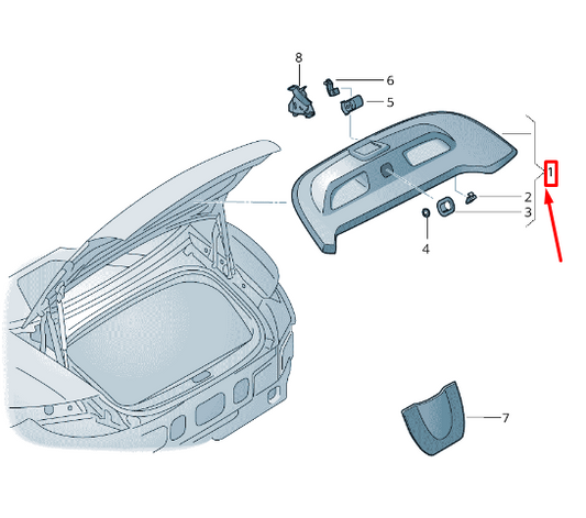 new audi tt fv rear lid trim panel 8s7867979a 4pk 8s7867979a4pk original