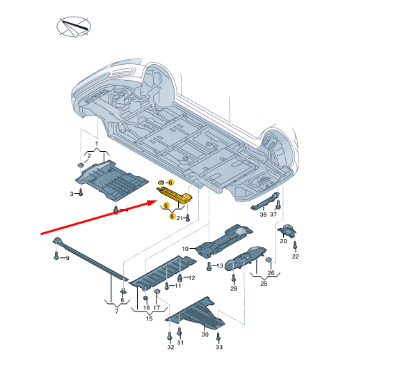 NEW VOLKSWAGEN ID.3 E11 LEFT SIDE UNDER BODY TRIM 1EA825205 ORIGINAL