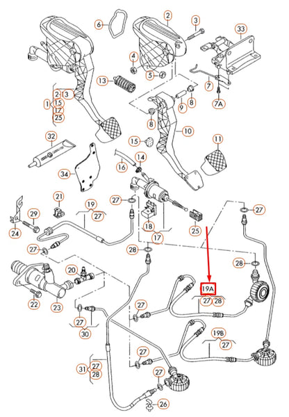 NEW AUDI A3 8P HYDRAULIC CLUTCH HOSE LHD 1K1721480B ORIGINAL