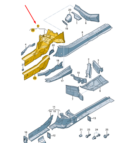 new audi q5 fy front right suspension strut dome 80a805140tbstl original