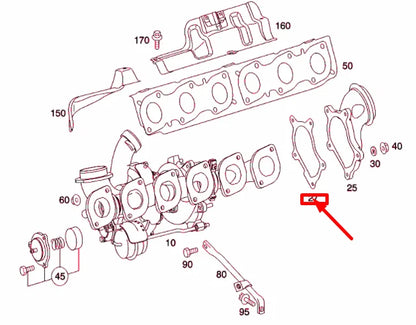NEW MERCEDES-BENZ S W222 TURBOCHARGER RIGHT SEALING SHIM A2750961280 ORIGINAL