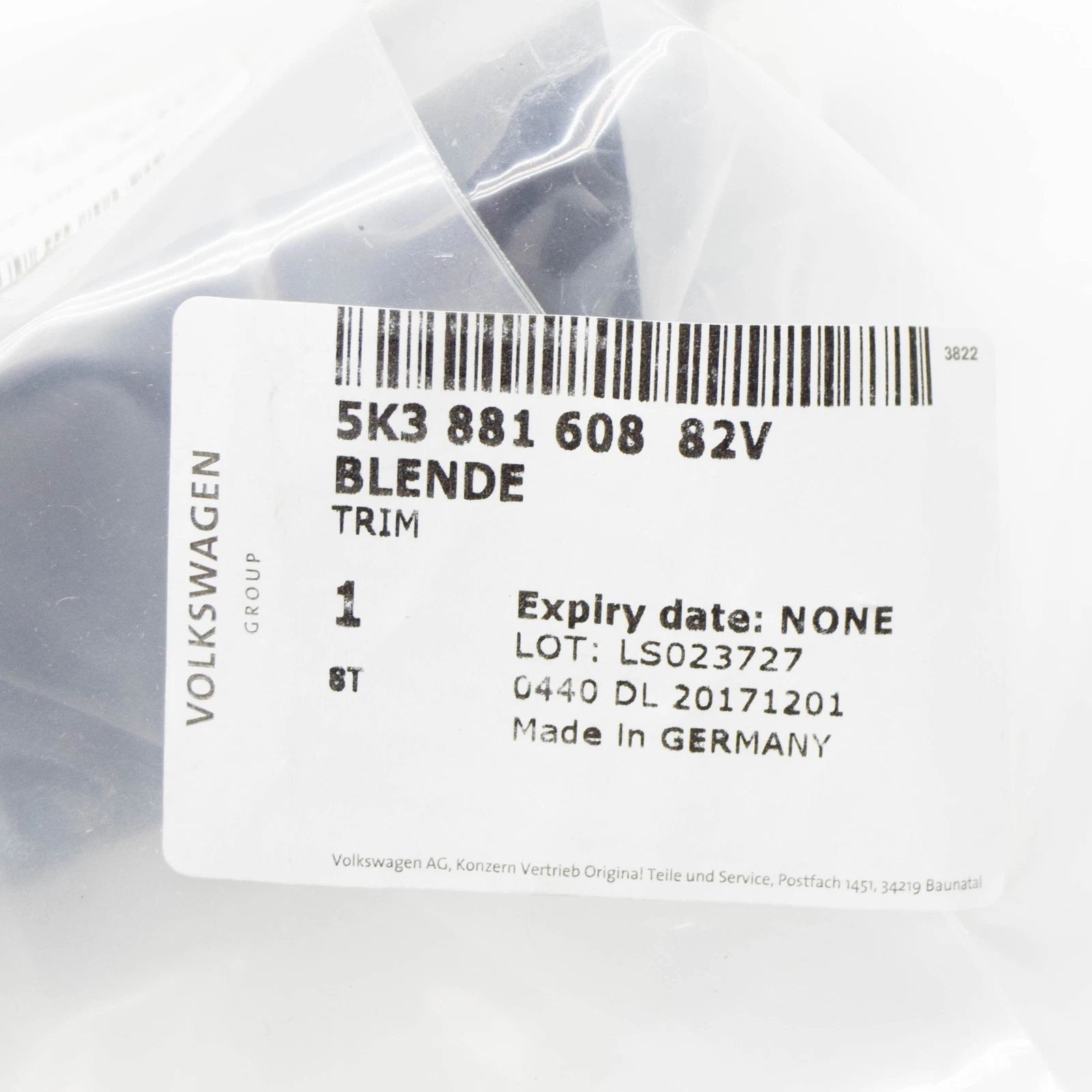 NEW VW GOLF 5G MK7 FRONT SEAT RIGHT HANDLE SHELL TRIM 5K388160882V ORIGINAL