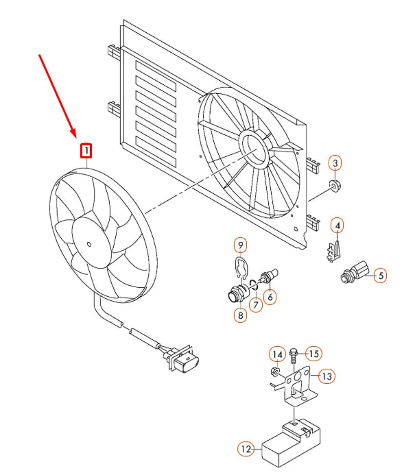 NEW AUDI A1 8X RADIATOR FAN 1K0959455EA ORIGINAL