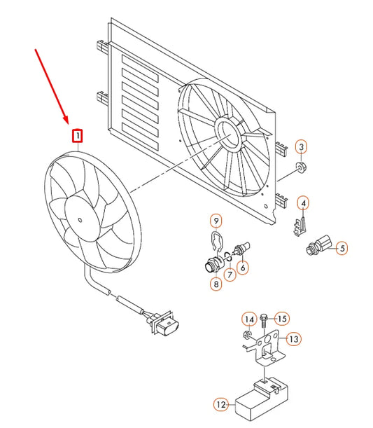 NEW AUDI A1 8X RADIATOR FAN 1K0959455EA ORIGINAL