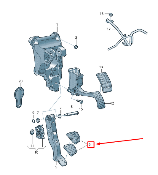 new skoda kamiq brake pedal foot cap 2q0721173 original