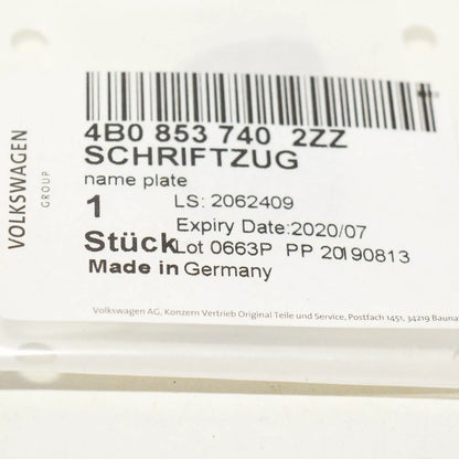 NEW AUDI RS6 C7 TRUNK LID BADGE EMBLEM 4B08537402ZZ 4B0853740 2ZZ 2014