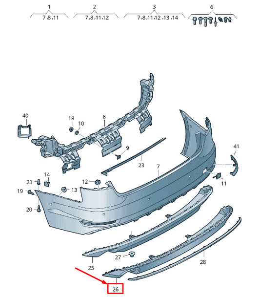 new audi a4 avant b9 rear bumper spoiler 8w0807521mrp5 8w0807521m rp5 original