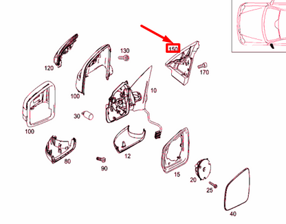 NEW MERCEDES-BENZ C W204 FRONT LEFT DOOR MIRROR SEAL A2048110798 ORIGINAL