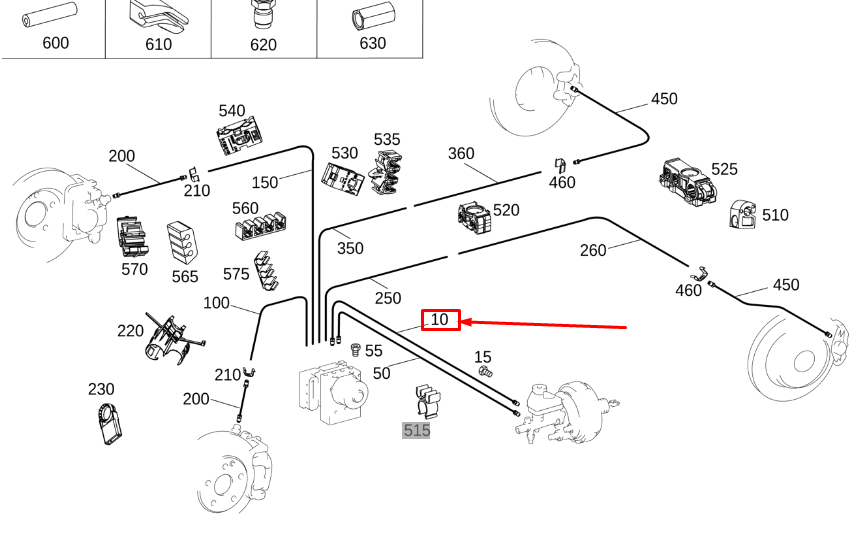 new mb s w222 hydraulic unit connection brake line lhd a2224208326 original