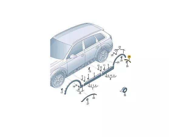 NEW AUDI Q7 4M REAR LEFT WHEEL COVER 4M0854989 ORIGINAL