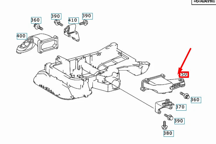 NEW MERCEDES-BENZ E W210 LEFT SIDE ENGINE SUPPORT A1042231704 ORIGINAL