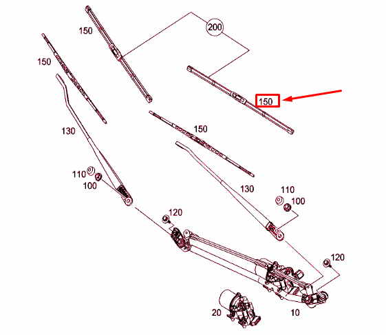 NEW MERCEDES-BENZ CITAN W415 FRONT LEFT WIPER BLADE LHD A4158240526 ORIGINAL