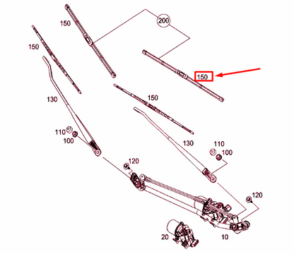 NEW MERCEDES-BENZ CITAN W415 FRONT LEFT WIPER BLADE LHD A4158240526 ORIGINAL