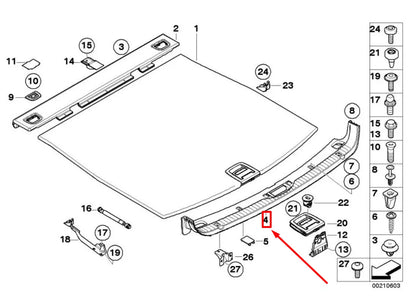NEW BMW 5 TOURING E61 TRUNK LOADING SILL COVER 7149561 51477149561 ORIGINAL
