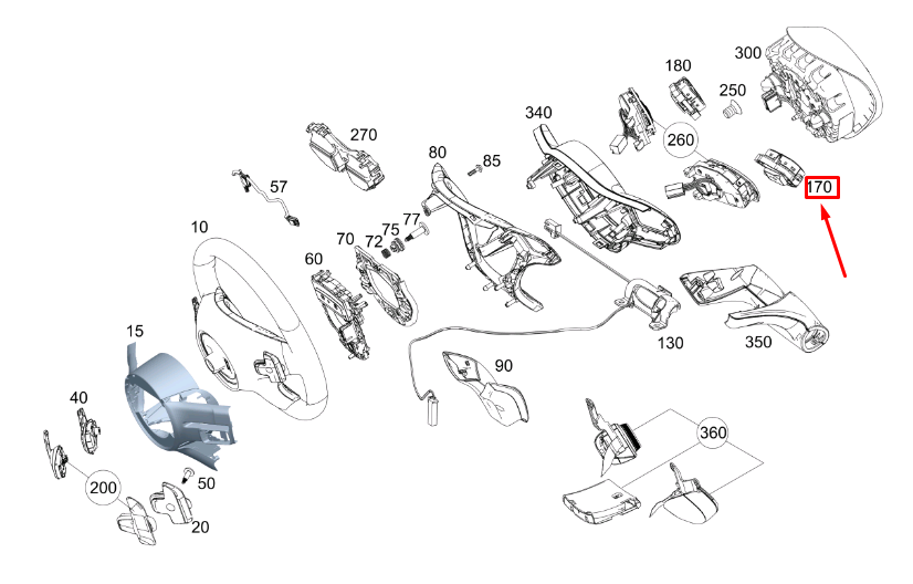 NEW MERCEDES-BENZ E COUPE C238 LEFT STEERING WHEEL SWICH A09990562009107