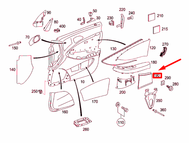 NEW MERCEDES-BENZ CLS C219 FRONT RIGHT DOOR TRIM MOLDING A21972706289051