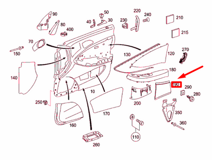 NEW MERCEDES-BENZ CLS C219 FRONT RIGHT DOOR TRIM MOLDING A21972706289051