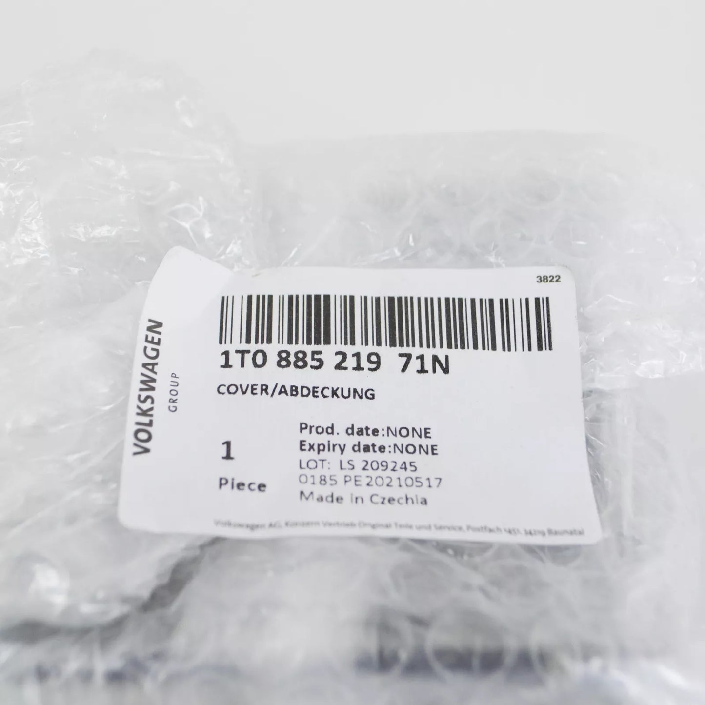 NEW VOLKSWAGEN TOURAN 1T 3. SEAT BENCH LEFT COVER 1T088521971N ORIGINAL