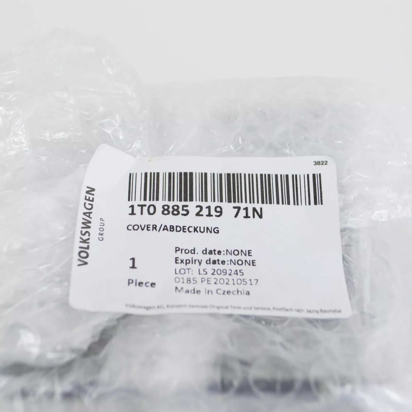 NEW VOLKSWAGEN TOURAN 1T 3. SEAT BENCH LEFT COVER 1T088521971N ORIGINAL