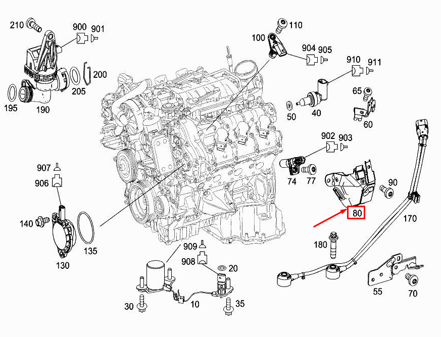 new mercedes-benz e w212 crankshaft position sender shield a2761504775 original