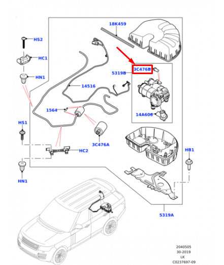 Genuine Lr Range Rover Sport L494 Suspension Compressor Silencer Lr088858 Original