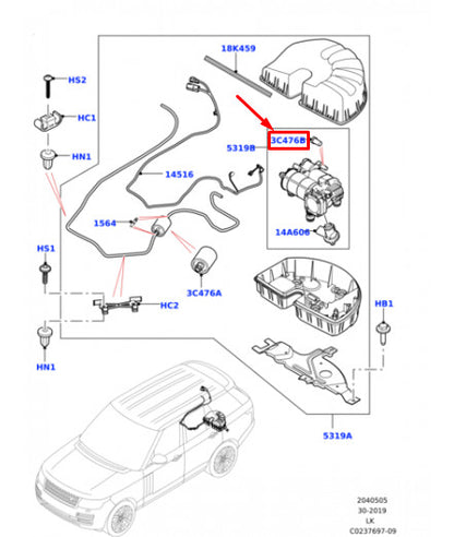 Genuine Lr Range Rover Sport L494 Suspension Compressor Silencer Lr088858 Original