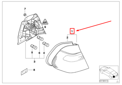new bmw 3 e46 rear right taillight 8368758 63218368758 original