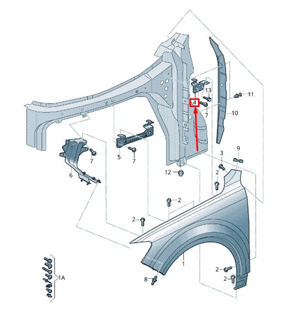 NEW AUDI Q8 4MN REAR LEFT FENDER BRACKET 4M8821167 ORIGINAL