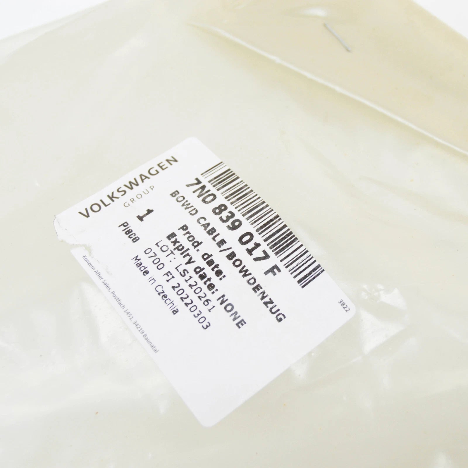 NEW VW SHARAN 7N REAR LEFT SLIDING DOOR BOWDEN CABLE 7N0839017F