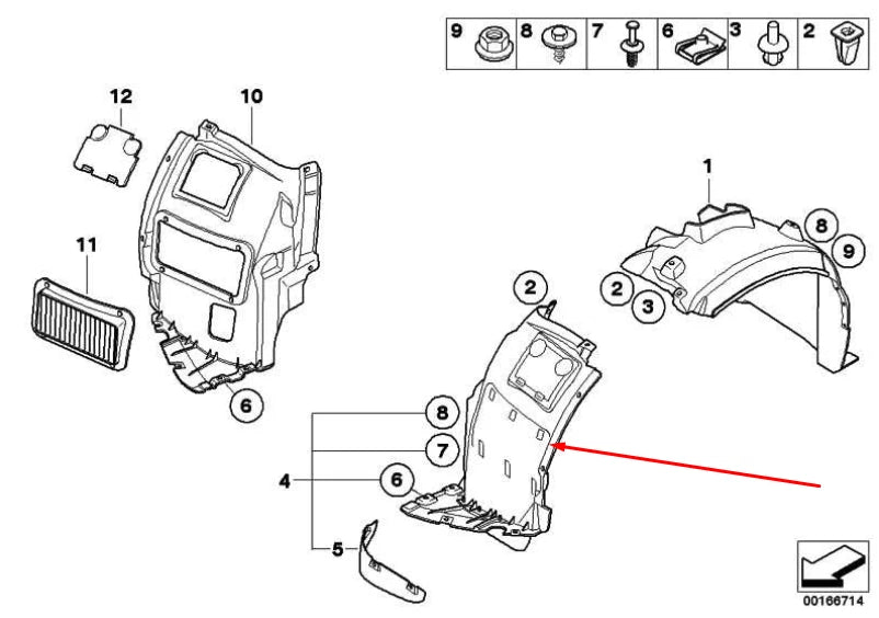NEW BMW 1 E82 FRONT RIGHT MUD SPLASH GUARD FRONT PART 51118045962 ORIGINAL