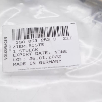 NEW VOLKSWAGEN PASSAT B8 FRONT LEFT BUMPER MOLDING 3G0853253D2ZZ ORIGINAL