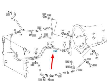 NEW MERCEDES-BENZ ML W163 TRANSMISSION OIL COOLER LINE A1635010624 ORIGINAL