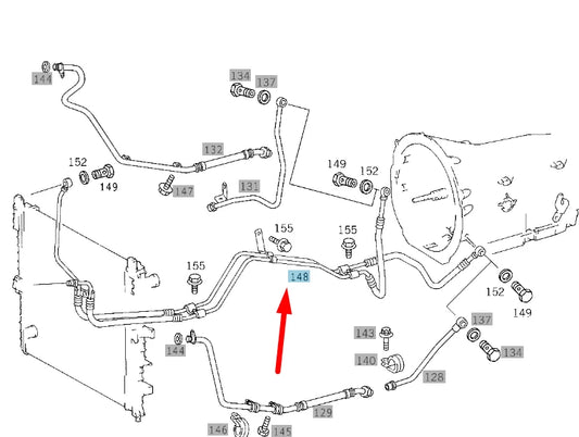 NEW MERCEDES-BENZ ML W163 TRANSMISSION OIL COOLER LINE A1635010624 ORIGINAL