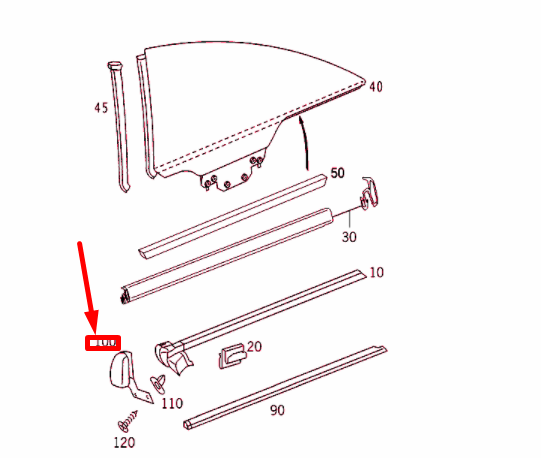 NEW MERCEDES-BENZ CL C215 REAR SIDE WINDOW RIGHT MOLDING A2156730238 ORIGINAL