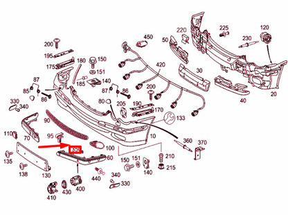 NEW MERCEDES-BENZ C W203 FRONT BUMPER RIGHT COVER A2038851623 ORIGINAL
