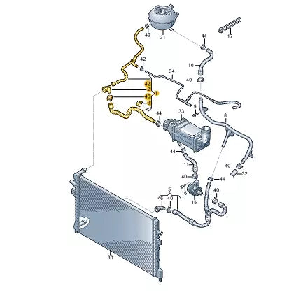 NEW VOLKSWAGEN TIGUAN AD1 COOLANT HOSE PIPE 5QF122101CJ