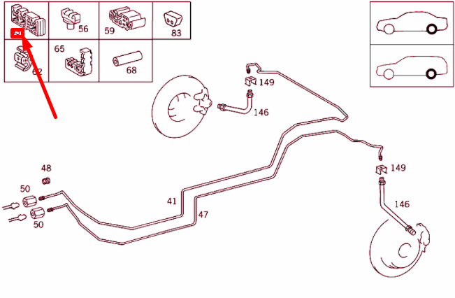new mercedes-benz e w210 fire wall left brake line clamp a0019952265 original